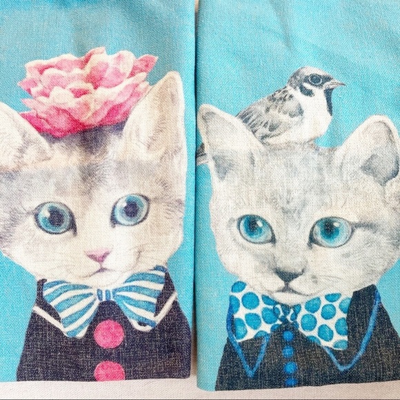 Decorative Pillow Covers Set of 2 Boy Girl Cat Kitten - Picture 1 of 7